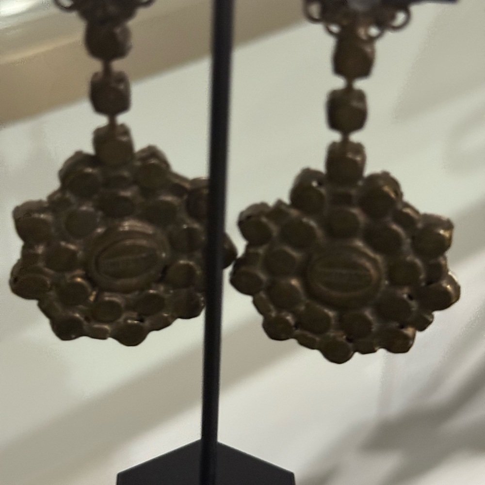 Dimitriadis Anthropologie Dangling Rose Earrings EUC - Picture 7 of 9